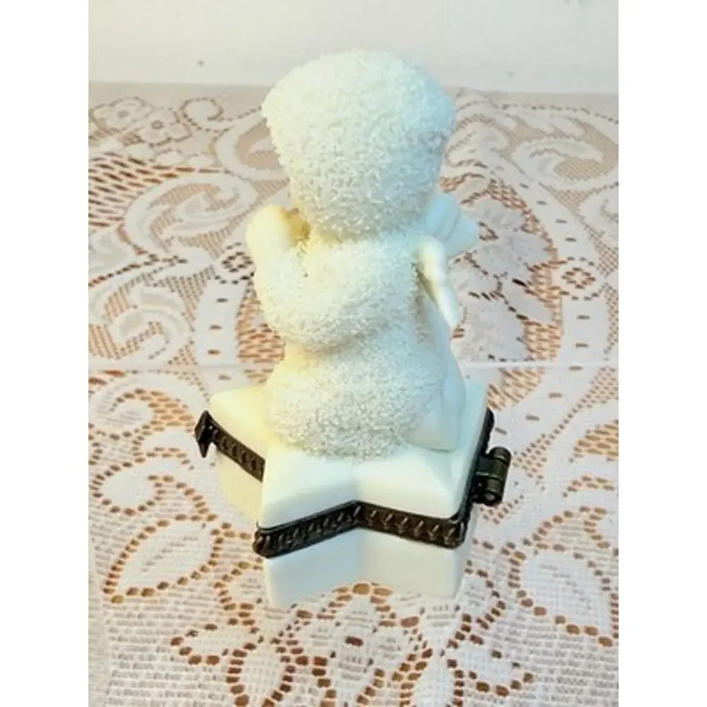 Department 56 Sweet Dreams Star Angel Jewelry Box, White, Lidded Ceramic/Metal
